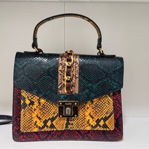 Aldo Multicolor Snake Print Handbag
